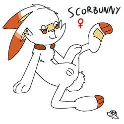 battle_fennec battle_fennec_(artist) female fur furry furry_only lagomorph mammal nintendo pokémon_(species) pokemon pokemon_ss pussy scorbunny solo video_games