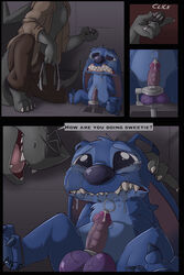 abuse alien ballbusting balls black_eyes bondage bound cock_and_ball_torture comic cruelty crying cum dialogue disney dragon experiment_(species) fuf garret_mvahd_(oc) gay lilo_and_stitch male male_only sadism sex_toy sexual_torture stitch tears urethral yaoi