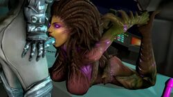 3d animated barefoot fellatio futa_on_female futanari holding_heels intersex interspecies kaminakirei mp4 nova_(starcraft) oral sarah_kerrigan sound starcraft tagme video zerg