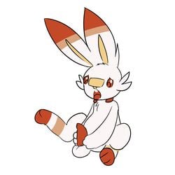 1boy 3_fingers 3_toes belly buckteeth feet feral furry lagomorph long_ears looking_down male male_only mammal masturbation nintendo no_nipples nude open_mouth orange_eyes orange_fur orange_sclera paws penile_masturbation penis pokémon_(species) pokemon pokemon_ss posexe scorbunny simple_background sitting solo spread_legs teeth testicles tongue video_games white_background white_fur wide_hips