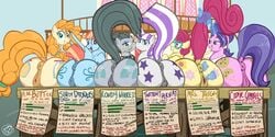 2019 absurd_res anatomically_correct anatomically_correct_pussy animal_genitalia animal_pussy anus ass big_ass big_butt bottom_heavy bubble_butt clitoris cloudy_quartz_(mlp) cookie_crumbles_(mlp) cutie_mark dock earth_pony english_text equine equine_pussy eyewear fat_ass female feral friendship_is_magic glasses grin group hi_res horn horse huge_ass kissing large_ass looking_at_viewer looking_back mammal mom_six_(mlp) my_little_pony outside pear_butter_(mlp) pegasus poneboning pony posey_shy_(mlp) pussy raised_tail rear_view smile take_your_pick text thick_ass twilight_velvet_(mlp) unicorn windy_whistles_(mlp) wings yuri