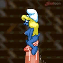 animated cum female giant human interspecies larger_male macro macro/micro male male/female micro micro_on_penis minigirl minigirl_on_penis pixel_art sextoon size_difference smaller_female smurf smurfette sprite straight the_smurfs