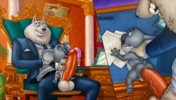 anthro buster_moon erection furry furryrevolution jimmy_crystal male/male oral penis size_difference