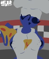 1girls :d ;d apron apron_only areola_bulge areola_slip areolae big_breasts blue_skin breasts chef_hat cute_face female female_only friday_night_funkin friday_night_funkin_mod mob_face nipple_bulge nipples offering_food ourple_guy_(fnf_mod) pizza rule_63 shortstack sideboob tagme vloo_girl vloo_guy weirddow wink winking_at_viewer