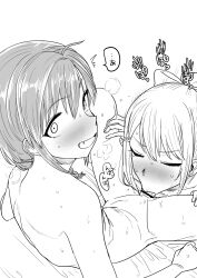 1boy 1girls :>= black_and_white blowjob blush blush_lines censor_bar censored censored_penis closed_eyes fangs fellatio female femboy femboy_on_female hand_on_thigh heart heterosexual higuchi_kaede japanese_text kaiman_garupan looking_at_viewer male male/female monochrome motion_lines nijisanji oerba_yun_fang otoko_no_ko otokonoko penile penis pov ryushen sharp_claws speech_bubble straight sucking sucking_penis sweat sweatdrop sweating text text_bubble trap virtual_youtuber vtuber wide_eyed