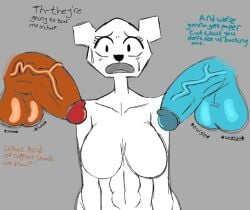 1girls 2boys darwin_watterson fat_cock flaccid_penis gumball_watterson huge_balls huge_cock large_penis nervous no_nipples onomatopoeia scared sweat sweating teri_(tawog) text the_amazing_world_of_gumball thedomely veiny_penis