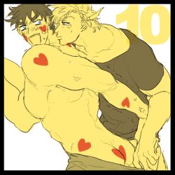 2boys battle_tendency caesar_zeppeli gay heart jojo's_bizarre_adventure joseph_joestar male male/male male_only yaoi