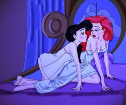 all_fours ariel bent_over clothing disney dress human_form incest melody melody_(disney) mother_and_daughter older_female royalty tagme the_little_mermaid the_little_mermaid_ii:_return_to_the_sea young younger_female yuri