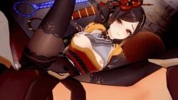 1boy 1girls 3d aether_(genshin_impact) animated chiori_(genshin_impact) feathermaple genshin_impact holding koikatsu long_hair male_pov mihoyo pleasure_face sex straight vaginal_penetration vaginal_sex