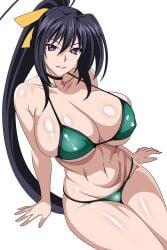 1girls akeno_himejima bare_legs big_breasts black_hair cleavage high_school_dxd long_hair purple_eyes yxyyxy