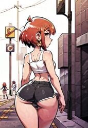 ai_generated androgynous artistatworst fat_ass femboy feminine_male nadia_banks oc otoko_no_ko red_hair trap