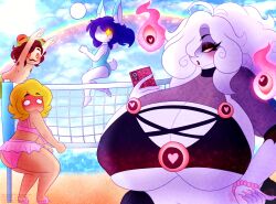 beach bikini bloodberrybluu breedingtoxic busty ghost multiple_girls volleyball