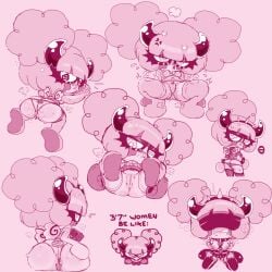 1female 1girl blushing blushing_female bondage bondage_gear chibi chocovania curly_hair demon_girl demon_horns eggshoppe eyeliner female female_only fishnet fishnet_legwear fun_sized gameboy hand_on_butt horns looking_at_viewer looking_back looking_back_at_viewer pentagram pink_background pink_hair short_female shortstack spiked_bracelet spiked_collar spiked_headwear spread_legs spread_pussy spreading unusual_pupils virtual_youtuber wet wet_pussy wings