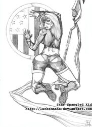 1girls 2007 ass courtney_whitmore dc dc_comics female female_only justice_society_of_america lackshmana panties solo star-spangled_kid stargirl superheroine uncensored