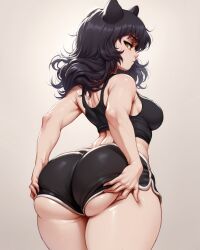 ai_generated ass ass_focus ass_grab bellabooty big_ass blake_belladonna cat_ears jlullaby_(style) looking_back relaps63 rwby