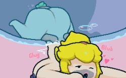 asphyxiation bath big_ass big_breasts blonde_hair bubbles cunnilingus drowned drowning face_in_ass hair_tied heart holding princess_peach super_mario_bros. tomato_(okami_tomato) underwater water zxtomatofan