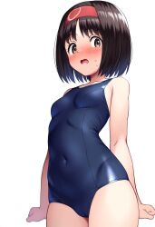 1girls ai_generated alternate_costume black_hair blush brown_eyes cameltoe embarrassed erika_(pokemon) looking_at_viewer medium_breasts navel_visible_through_clothes nintendo novelai one-piece_swimsuit open_mouth pokemon pokemon_frlg pokemon_lgpe pokemon_rgby school_swimsuit self_upload short_hair standing swimsuit