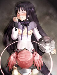 akemi_homura blush cunnilingus implied_cunnilingus implied_oral madoka_kaname mahou_shoujo_madoka_magica twintails youkai_ankake yuri