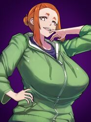 1girls big_breasts breasts brown_eyes brown_hair busty cell_(artist) curvaceous curvy curvy_body curvy_female curvy_figure female huge_breasts kaii_to_otome_to_kamikakushi large_breasts mole mole_under_eye short_eyebrows small_eyebrows sumireko_ogawa voluptuous