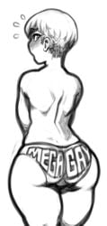 1boy ass back big_ass cheese_(modeseven) femboy male_only mega_gay modeseven monochrome