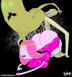 1boy 1girls adventure_time all_fours ass balls banana_guard big_ass big_breasts breasts bubble_butt dat_ass dress fat_ass garter_straps huge_ass imminent_rape large_ass madmark monster nipple_bulge penis pink_body pink_hair princess_bubblegum rape ripped_clothing thick_ass thick_thighs wide_hips zombie