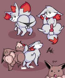 2boys alternate_color animal_genitalia animal_penis ass big_ass canine chubby cum cum_inside cum_on_penis duo eevee fennekin fox francis_(nic-m-lyc) furry gay girly interspecies looking_at_viewer male male_only mammal nic-m-lyc nintendo penis pokémon_(species) pokemon pokemon_(species) pokemon_rgby pokemon_xy sex shiny_pokemon simple_background testicles thick_thighs video_games wide_hips yaoi