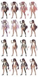 00s aoi_nagisa_(metalder) barefoot blush boots breasts brown_hair character_sheet concept_art covered_navel curvy female female full_body gauntlets gloves hair_ribbon high_heel_boots high_heels highres leotard lilith-soft long_hair looking_at_viewer mizuki_yukikaze nude one-piece_tan pink_eyes ribbon sketch small_breasts smile solo taimanin_(series) taimanin_asagi taimanin_yukikaze tan tanline thigh_boots thighhighs thighs white_background