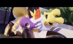 anthro blackspoiler digimon digimon_(species) furry handjob renamon_(dogzeela) tagme video