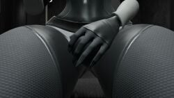 bodysuit bulge bulge_grab bulge_through_clothing close-up dusk_(fortnite) fortnite fortnite:_battle_royale latex latex_gloves latex_suit midnight_dusk_(fortnite)