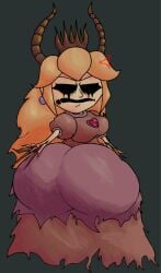 artist_request ass big_ass big_butt coronation_day_(creepypasta) creepypasta demon_girl dress dumptruck_ass female no_eyes peach.exe princess_peach princess_peach_(coronation_day) solo tagme