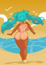 aqua_hair big_ass big_breasts big_butt brazilian_miku hatsune_miku nude tanline vocaloid