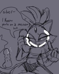 blaze_the_cat cat_ears cat_tail dildo furry phone_call silver_the_hedgehog