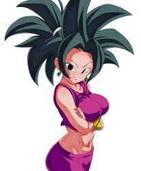 base_form_kefla black_eyes black_hair dragon_ball dragon_ball_super female kefla ponytail rom rom_taku spiky_hair tagme