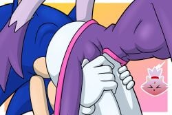 2024 anthro ass blaze_the_cat blush bottomwear breasts closed_eyes clothing domestic_cat duo eulipotyphlan face_in_ass facesitting felid feline felis female hedgehog leg_grab male male/female mammal pants purple_clothing sega sitting_on_another sonic_(series) sonic_the_hedgehog sonic_the_hedgehog_(series) sonicguru tail tight_bottomwear tight_clothing tight_pants white_bottomwear white_clothing white_pants