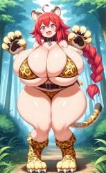 1girls ai_generated animal_ears animal_print belt big_ass big_breasts bikini bra breasts_bigger_than_head cat_ears cat_tail collar curvaceous curvy curvy_figure dark_cloud_(series) enormous_breasts ftggtgg gigantic_breasts huge_ass huge_breasts large_ass large_breasts leopard_print leopard_spots long_hair massive_breasts monica_raybrandt panther_ears panther_tail pawprint paws ponytail red_eyes red_hair request requested solo solo_female solo_focus thick thick_ass thick_thighs thin_waist voluptuous voluptuous_female