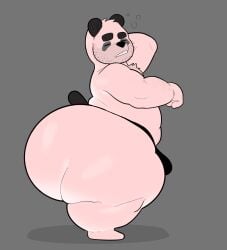 1boy 2024 anthro ass bara bear big_ass big_butt body_hair bubble_ass bubble_butt bulge chibi cute dat_ass facial_hair five_o'clock_shadow furry gay huge_ass huge_butt humanoid kemono male male_only massive_ass massive_butt milkblend overweight overweight_anthro overweight_male panda pink_body pink_fur pom_(milkblend) sleepy tail thick thick_ass thick_legs thick_thighs yaoi