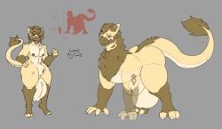 animal_genitalia anthro ass balls big_balls big_butt big_sheath digitigrade dragon feral fur furred_dragon furred_scalie genitals hi_res hyper lune_(luneytuney) luneytuney male model_sheet mythological_creature mythological_scalie mythology nipple_jewelry scalie sheath solo