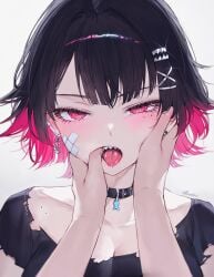 ellen_joe finger_in_mouth multicolored_hair qiandaiyiyu tagme zenless_zone_zero