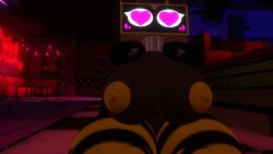 big_breasts five_nights_at_freddy's:_security_breach heart_eyes kneeling shortstack thick_thighs vrchat vrchat_avatar vrchat_model