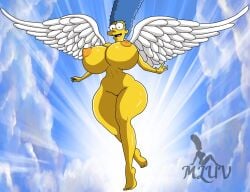 angel_wings hair_blue marge_simpson milf mluv the_simpsons