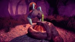 3d 3d_model anal anus ass ass_focus breasts curvy dildo dildo_in_ass forest gaping_anus halloween halloween_costume huge_ass huge_breasts king_of_fighters pumpkin scat shermie_(kof) shit spread_anus superdougie thick_thighs turd voluptuous wide_hips witch_costume witch_hat