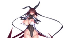 aoi_nagisa_(metalder) blush breasts curvy female highleg highleg_leotard huge_breasts leotard lilith-soft looking_at_viewer milf mizuki_shiranui moaning mother official_art pole puffy_nipples red_eyes shiny shiny_skin simple_background smile solo succubus taimanin_(series) taimanin_rpgx taimanin_yukikaze thighs thong_leotard transparent_background upper_body white_background