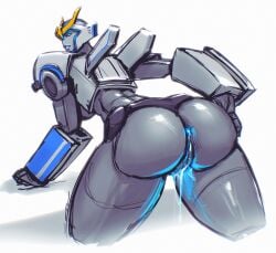 1girls after_sex after_vaginal anus ass big_ass blue_eyes blue_lipstick female female_only formlessandvoid pussy pussy_juice robot robot_girl robot_humanoid solo solo_female strongarm_(transformers) thick_thighs transformers transformers_robots_in_disguise_(2015) vagina