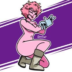 1girls ass breasts cosplay female mina_ashido my_hero_academia nude sqootshy tagme tooru_hagakure_(cosplay)