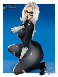 arched_back ass ass_cheeks big_ass big_butt black_cat_(fortnite) black_cat_(marvel) black_suit blackpoison27 blue_background breasts busty butt_cheeks butt_crack crouching curvy curvy_figure dat_ass dumptruck_ass dumptruck_butt dumpy eye_mask fat_ass felicia_hardy female female_only finger_to_mouth fortnite hips hips_wider_than_shoulders marvel marvel_comics pale_skin shh shiny shiny_ass shiny_breasts shiny_butt shiny_clothes shiny_skin side_view sideboob skin_tight skinsuit spider-man_(series) thick_ass thick_thighs thighs white_fur white_hair wide_hips