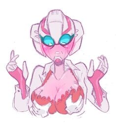 1girls 2d arcee arcee_(tfa) big_breasts bra breast_grab busty clothes color disembodied_hand disembodied_hands drawn female female_focus grabbing_breasts huge_breasts large_breasts looking_down mechanical robot robot_girl shocked_expression surprised_expression transformers transformers_animated upper_body upper_body_focus xgemfirex