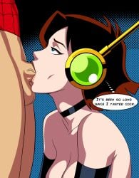 1boy 1girls blowjob cock_hungry deepthroat spider-man wasp_(earth's_mightiest_heroes) wasp_(marvel)