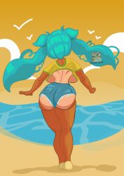 aqua_hair big_ass big_breasts big_butt brazilian_miku clothing hatsune_miku short_shorts vocaloid