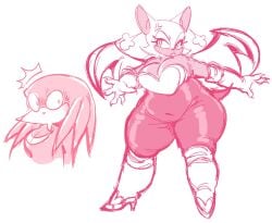 2d animation_sensation big_breasts breasts chubby cleavage female furry huge_breasts knuckles_the_echidna mobian mobian_(species) mobian_bat rouge_the_bat sega sen_sensational sonic_(series) sonic_adventure_2 sonic_the_hedgehog_(series) thick_thighs wide_hips