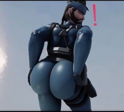 ass bara big_booty_solid_snake blue_suit dreams dreamsps4 headband looking_back solid_snake thick_ass wip